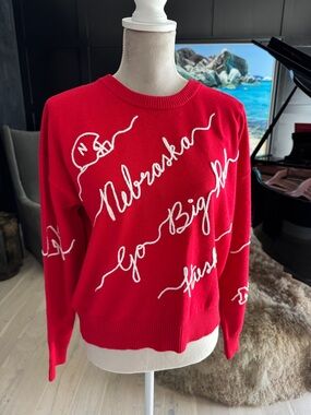 KadyLuxe Red Huskers Sweater - XL